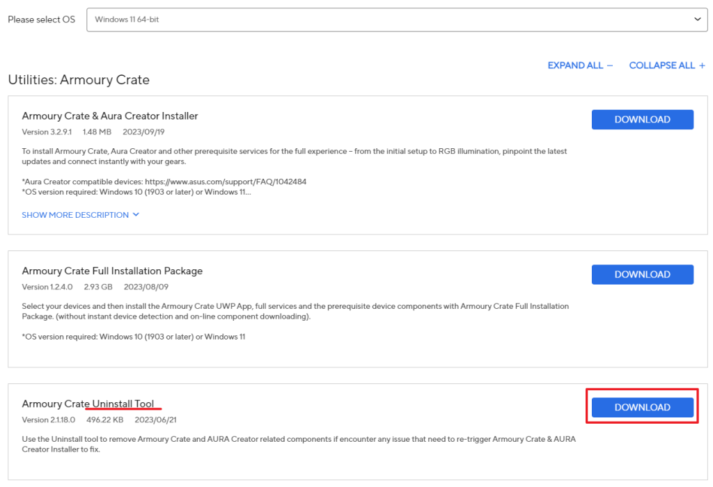 asus framework.exe error - Can't open AsIO3.sys!! - Armoury Crate Uninstall Tool 제거 툴 다운로드