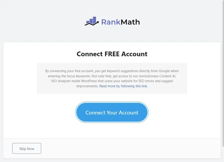 Rank Math SEO 설치 화면