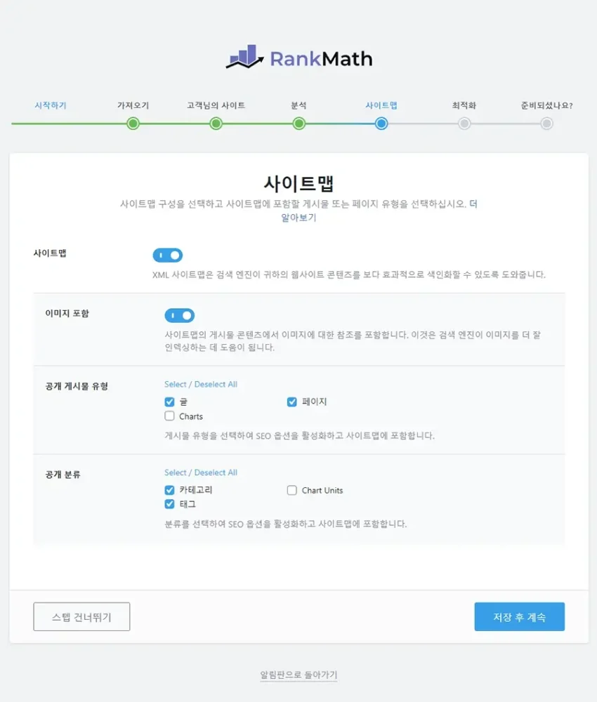 Rank Math - 사이트 맵