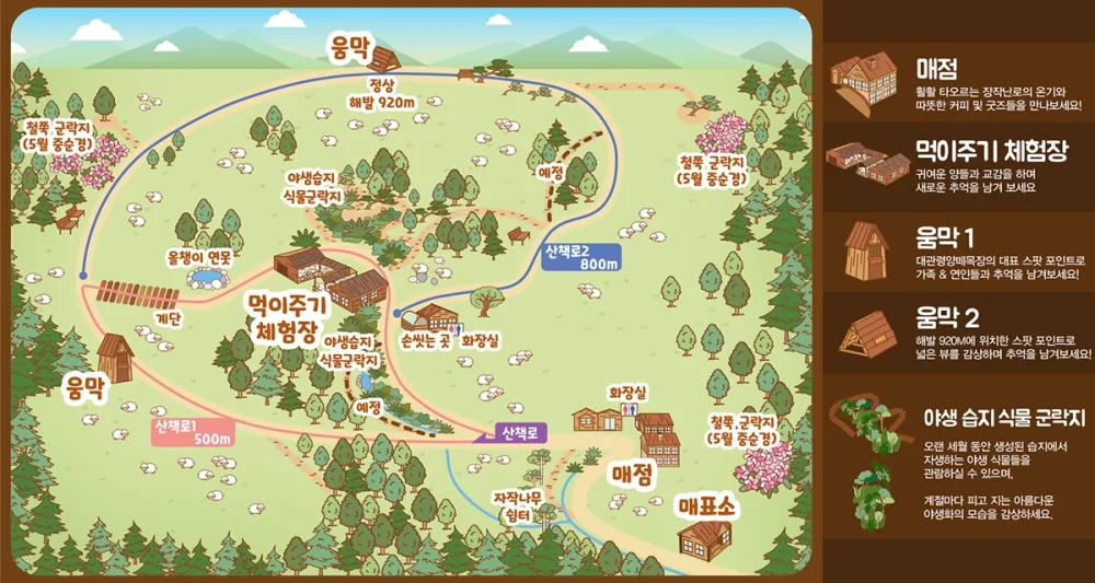 휘닉스파크 양떼목장 + 상상놀이터 패키지 - 양떼목장 지도