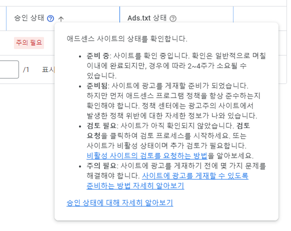 사이트 주의 필요