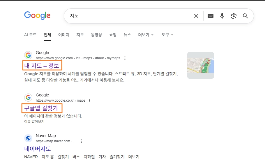 구글 내지도 만드는 법 & 구글 지도와의 차이점