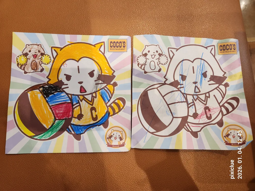 아이들이 코코스에서 직접 완성한 색칠 그림
