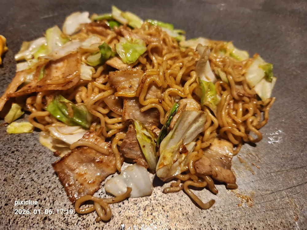 이치겐야 철판에서 완성한 야키소바
